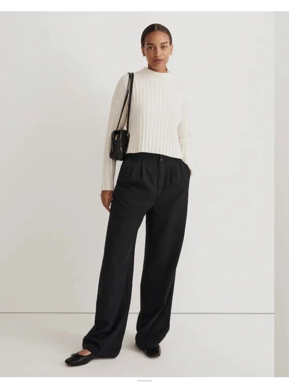 NWT Madewell Mockneck Crop wool blend Sweater size small